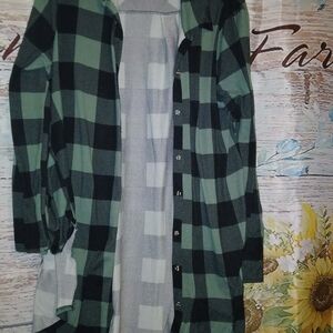 Celeste Green and Black Plaid Shirt